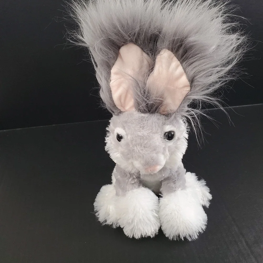 Dan Dee Angora Bunny Rabbit Plush Gray‎ Long Hair 12